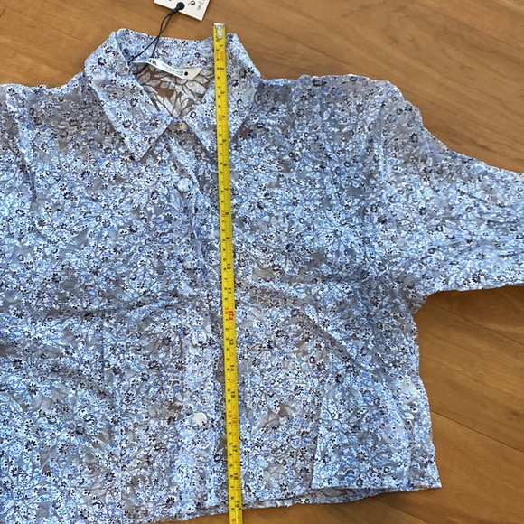 Zara Tops Zara Floral Organza Button Down Blouse Poshmark